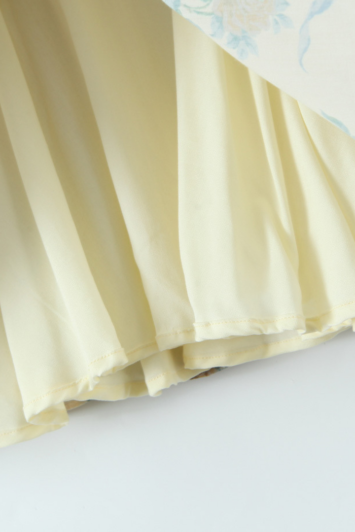 Valentino Sarı Çiçek Desenli Mini Elbise