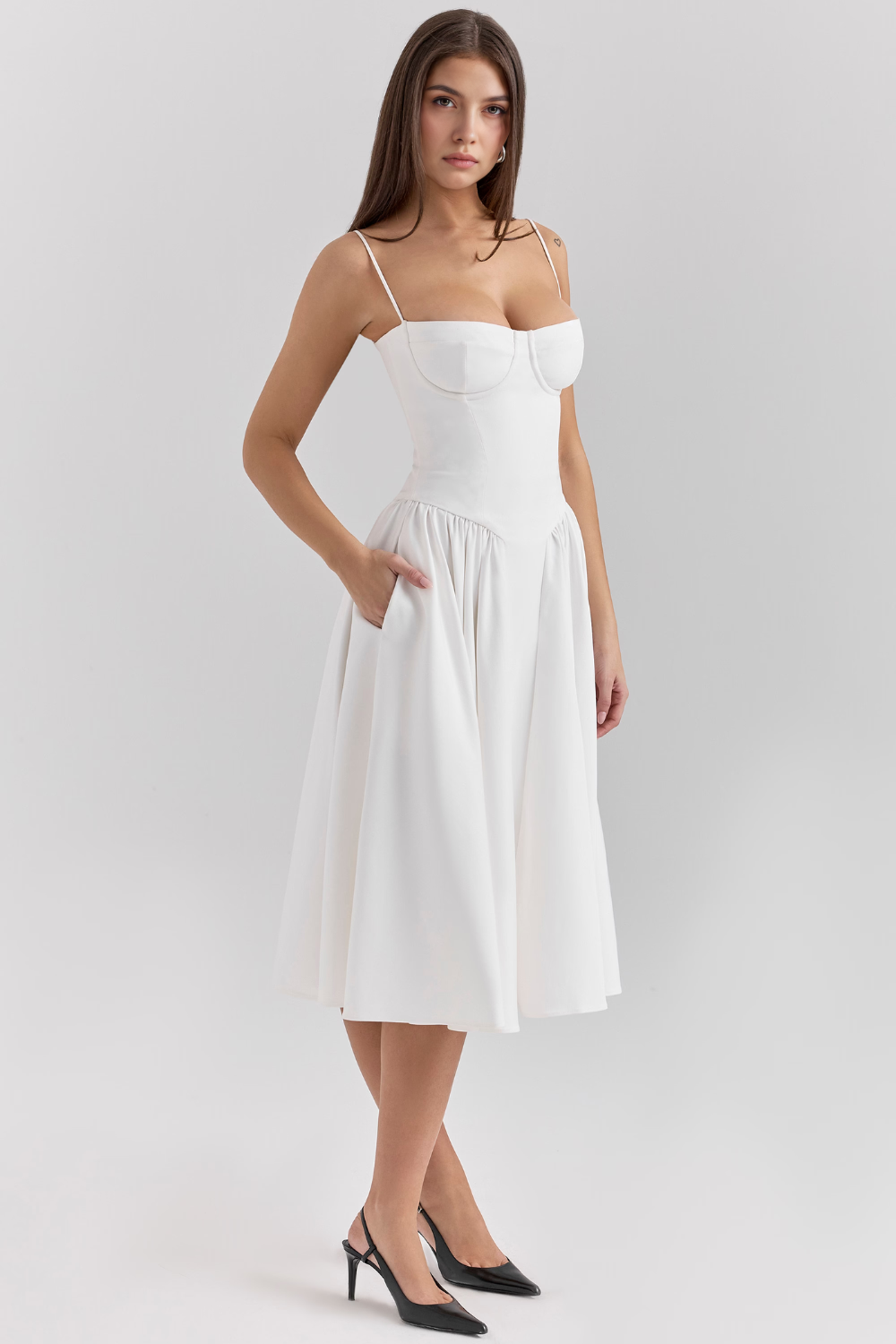 Straplez Midi Elbise