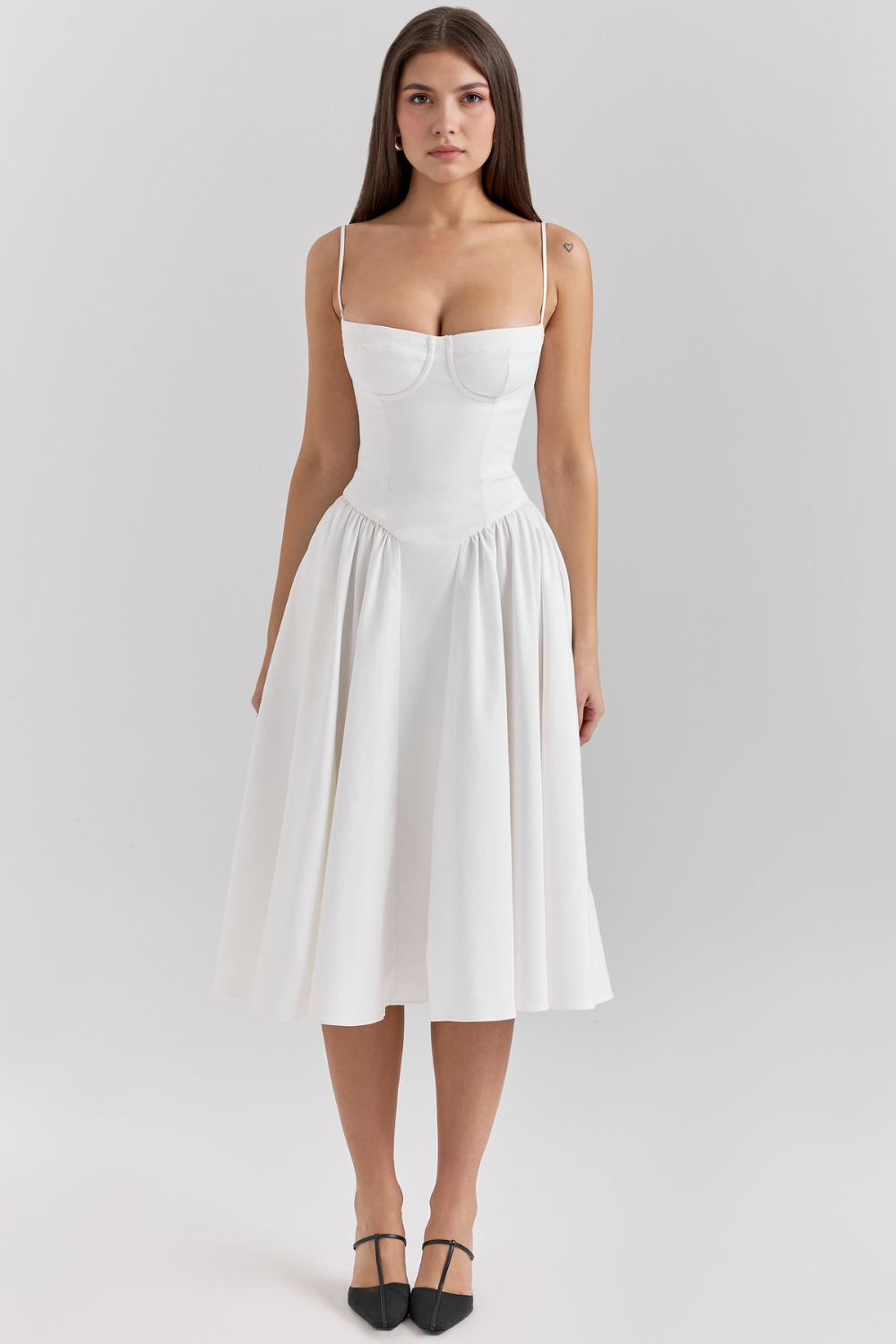 Straplez Midi Elbise
