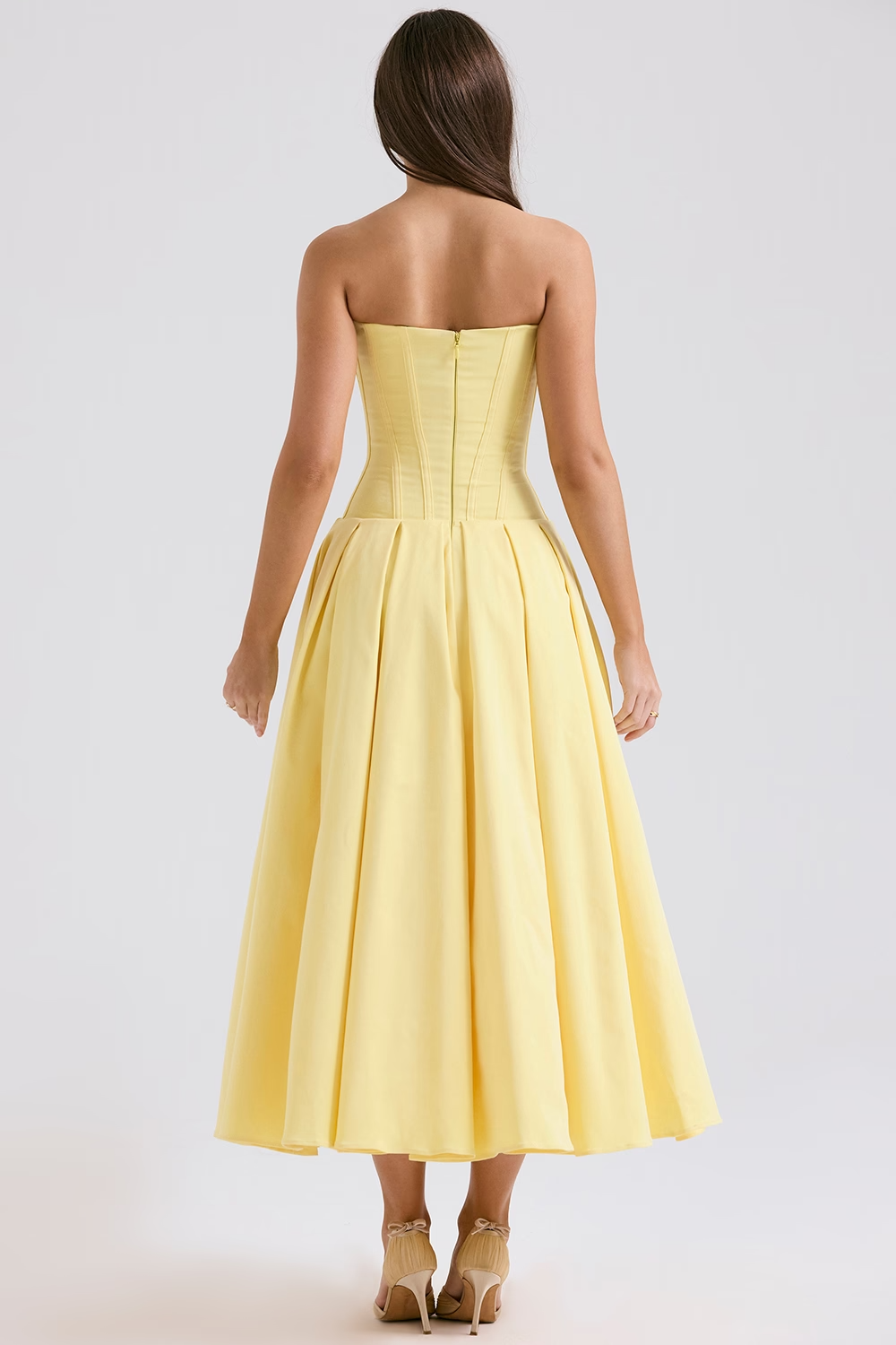 Straplez Midi Elbise