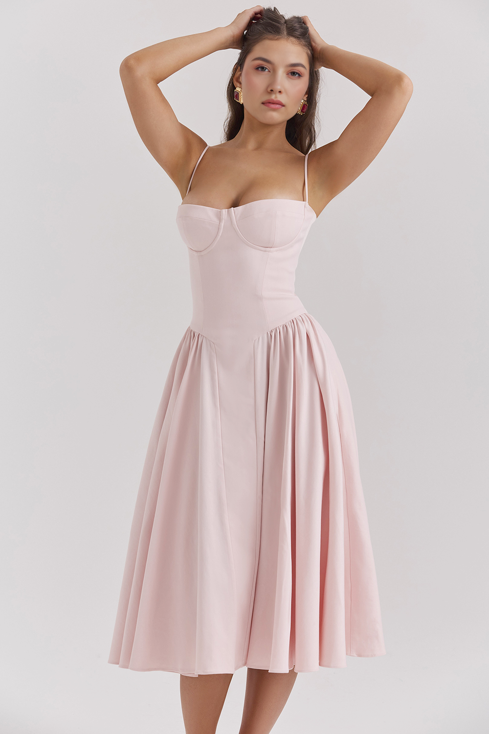 Straplez Midi Elbise