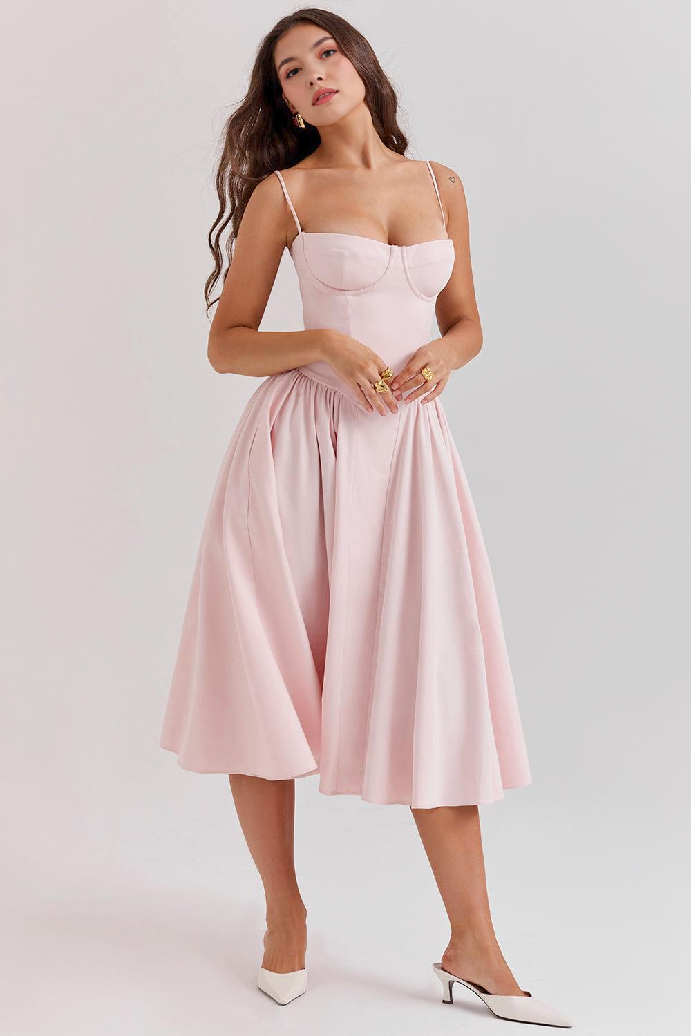 Straplez Midi Elbise