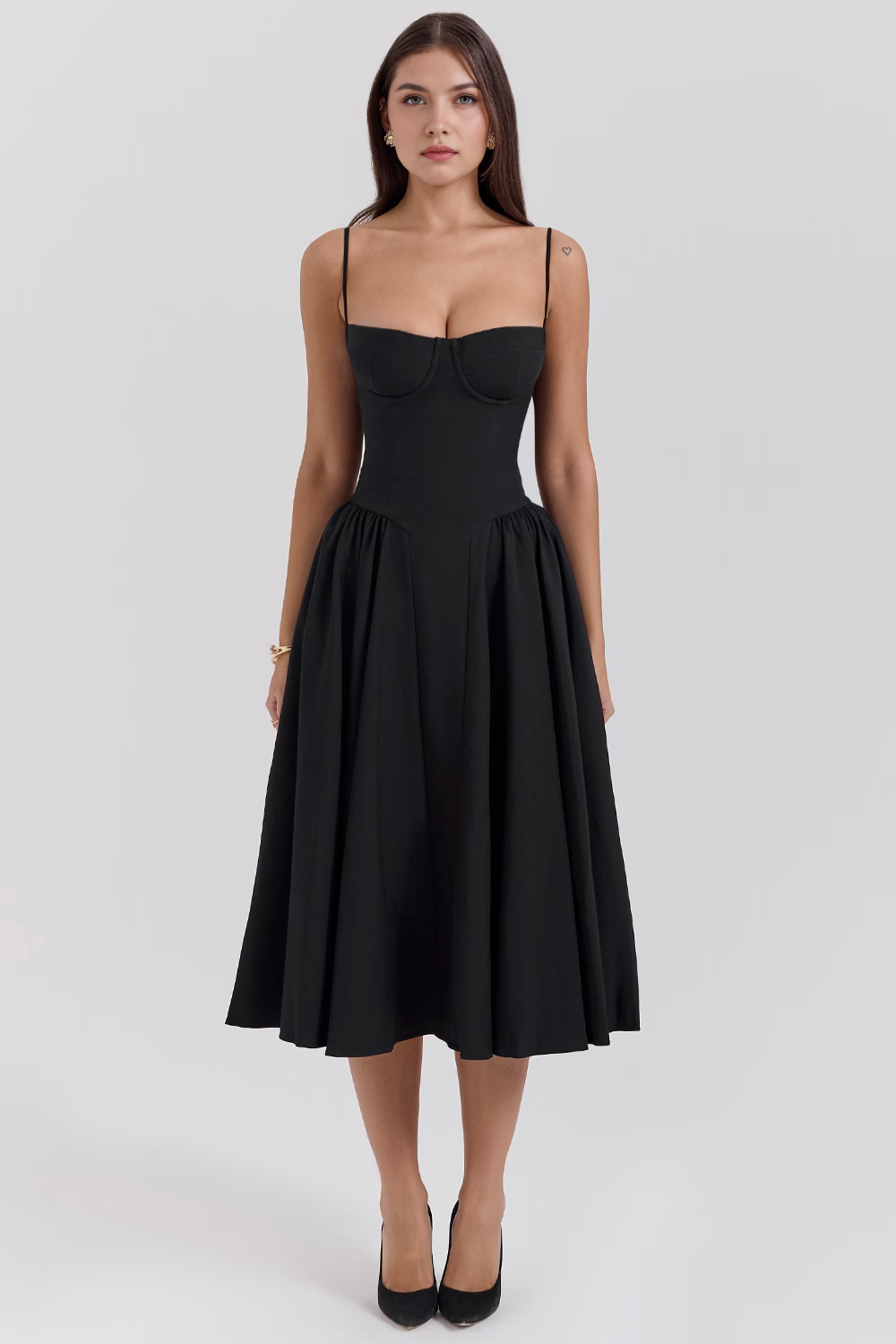 Straplez Midi Elbise