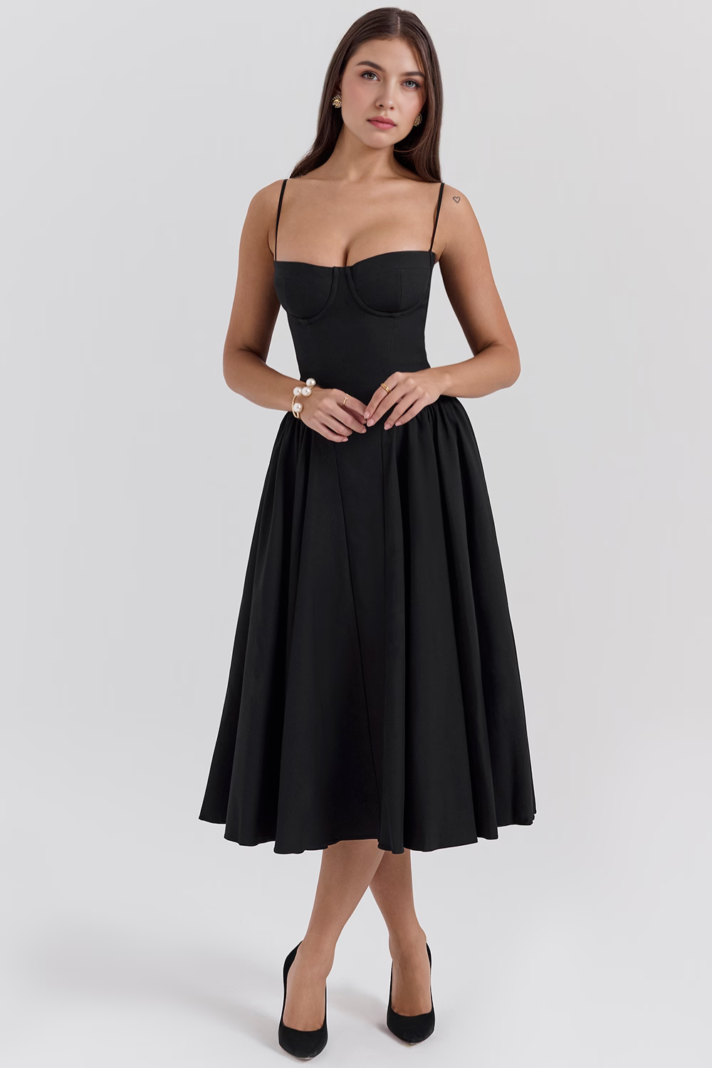 Straplez Midi Elbise