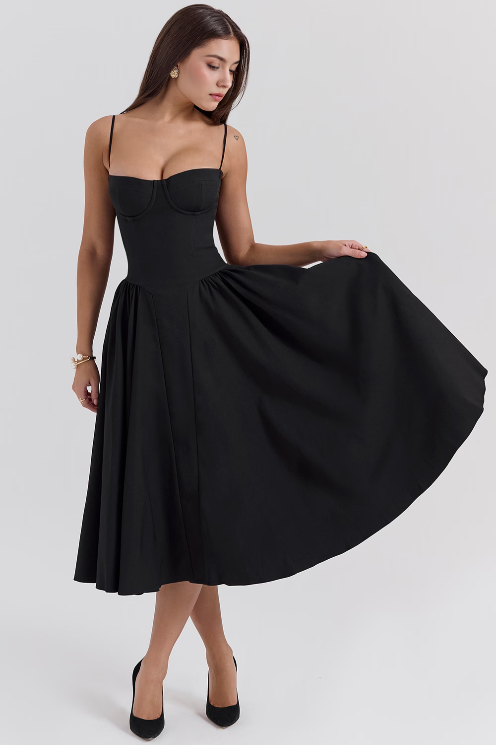 Straplez Midi Elbise