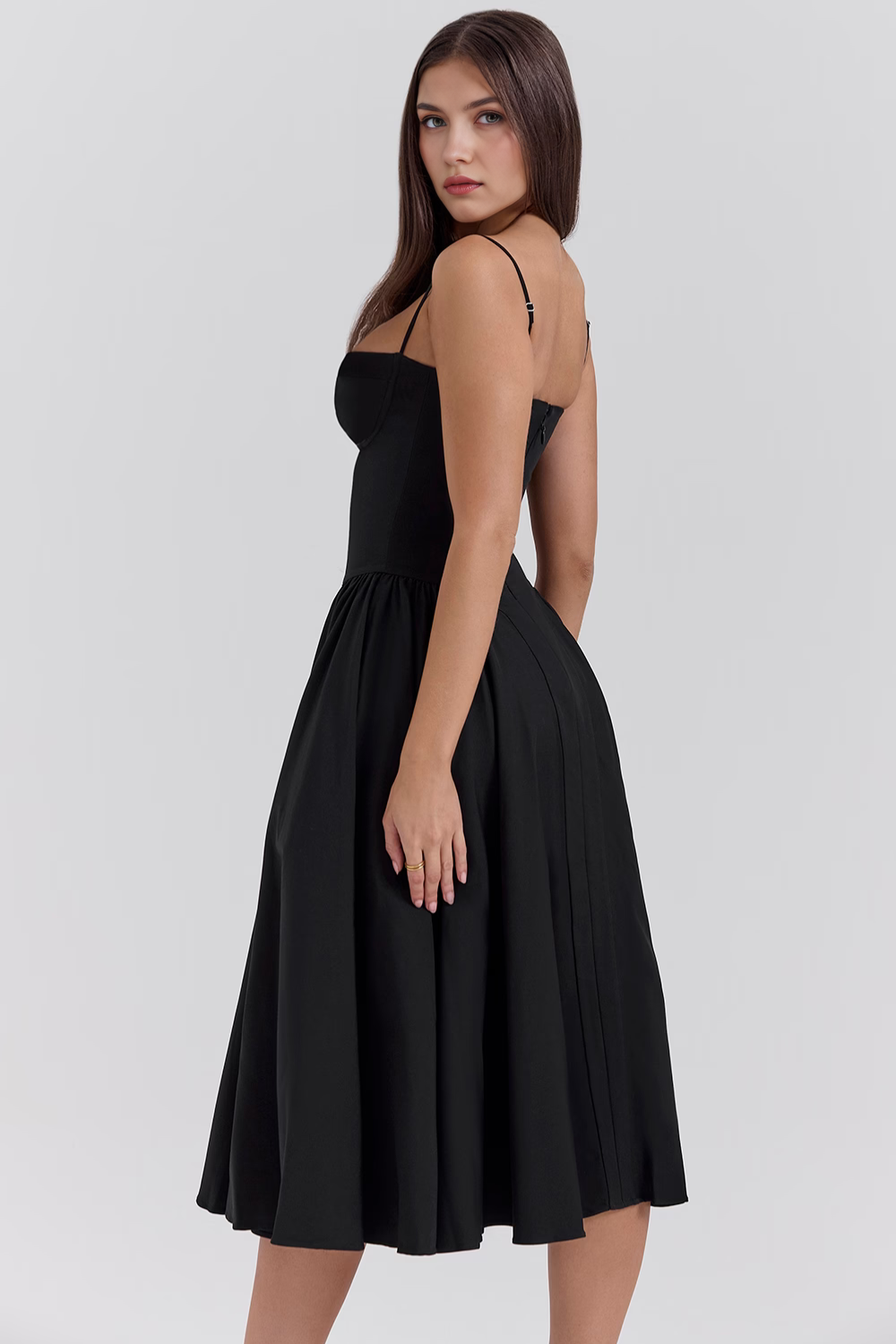 Straplez Midi Elbise