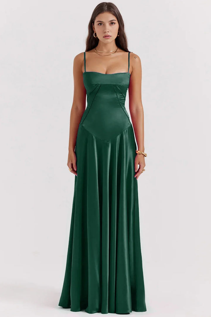 Saten Maxi Elbise