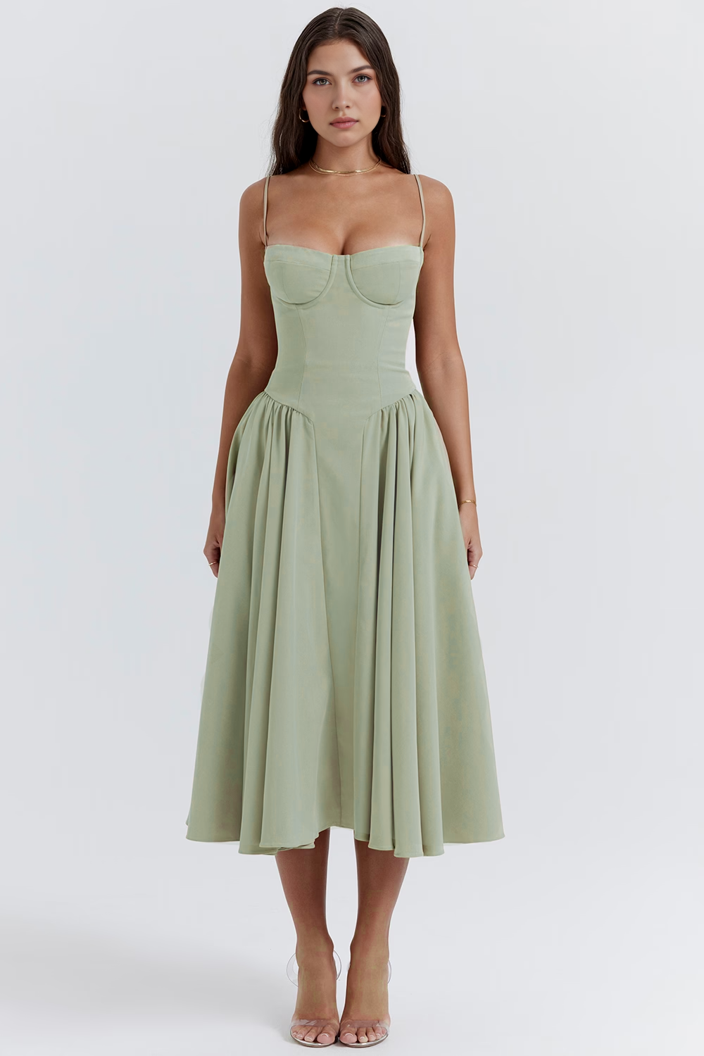 Straplez Midi Elbise