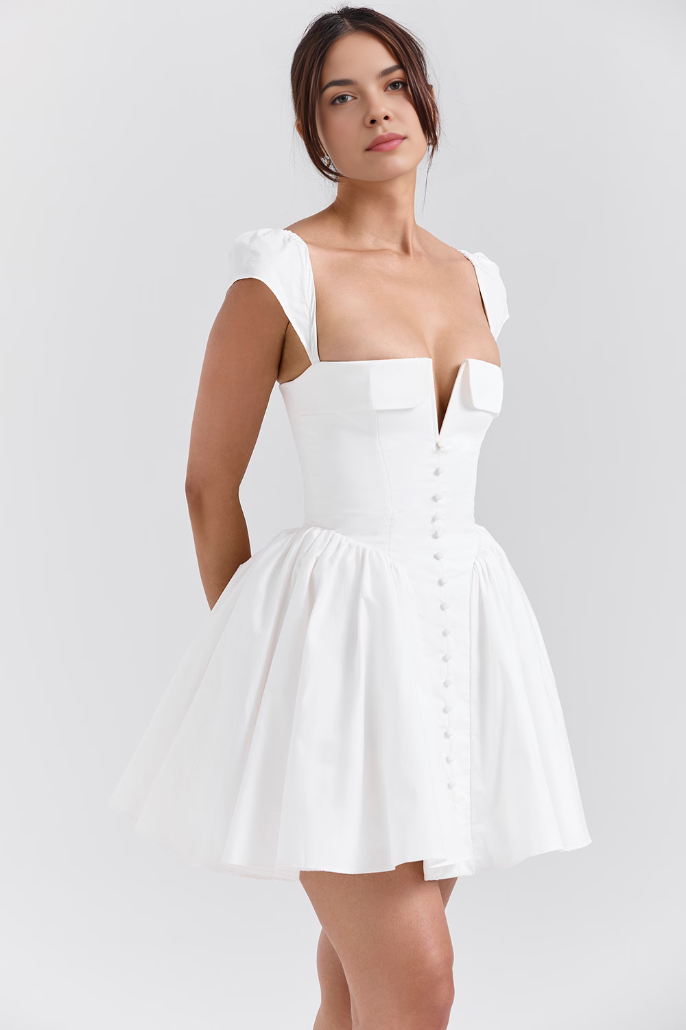 Regal Allure Kare Yaka Mini Elbise