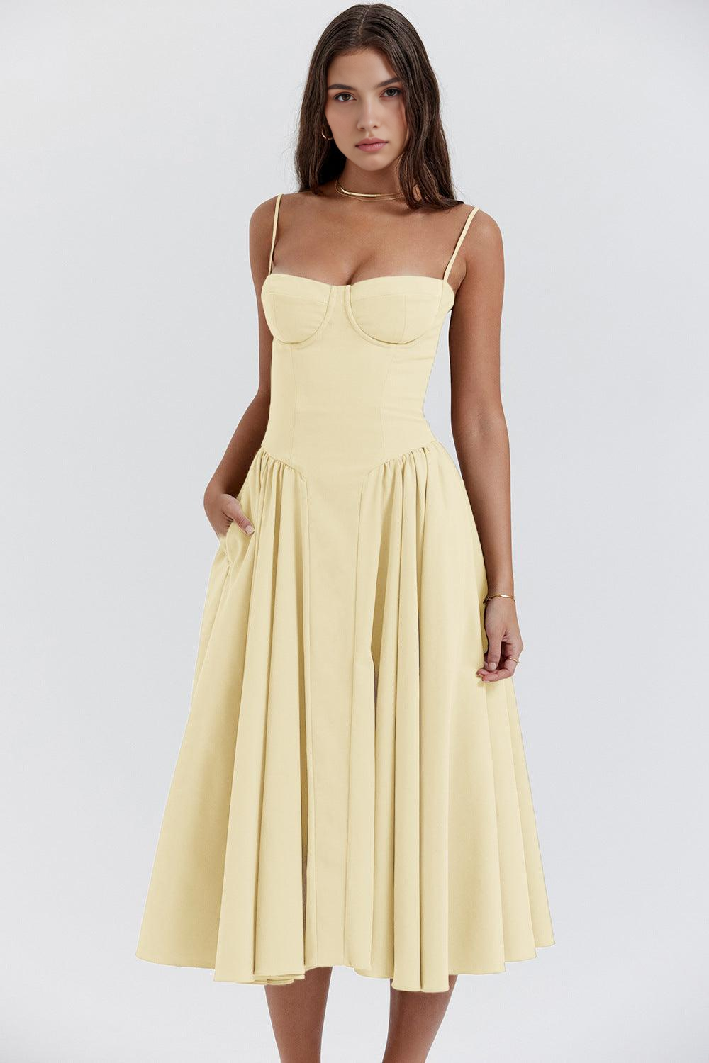 Straplez Midi Elbise