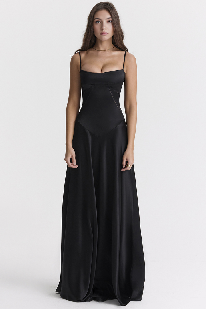 Saten Maxi Elbise
