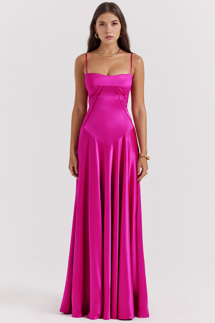 Saten Maxi Elbise