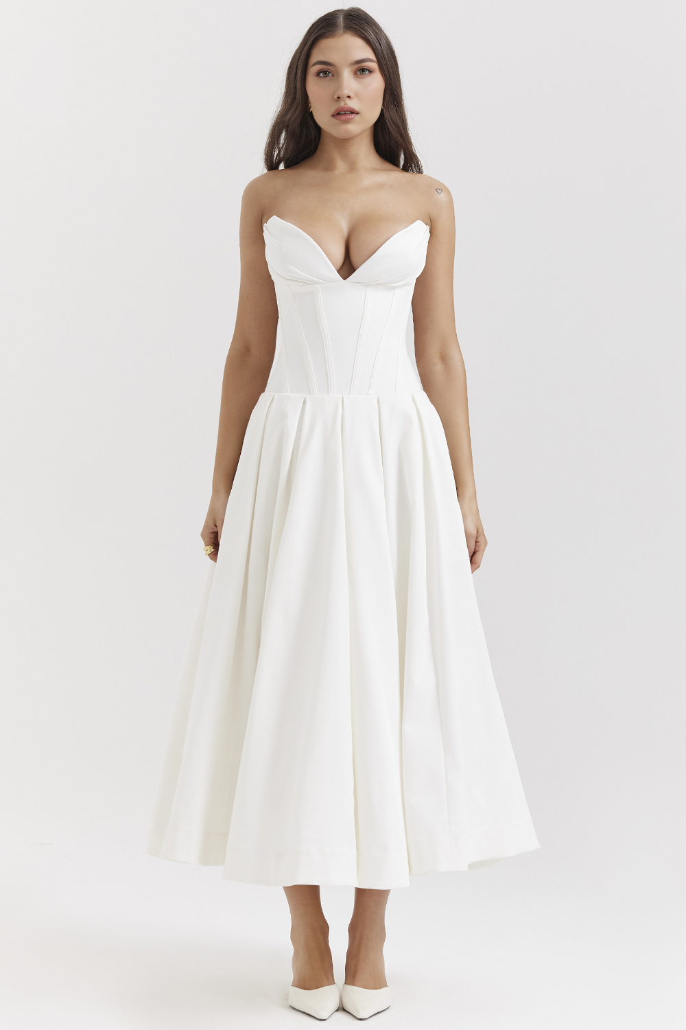 Straplez Midi Elbise