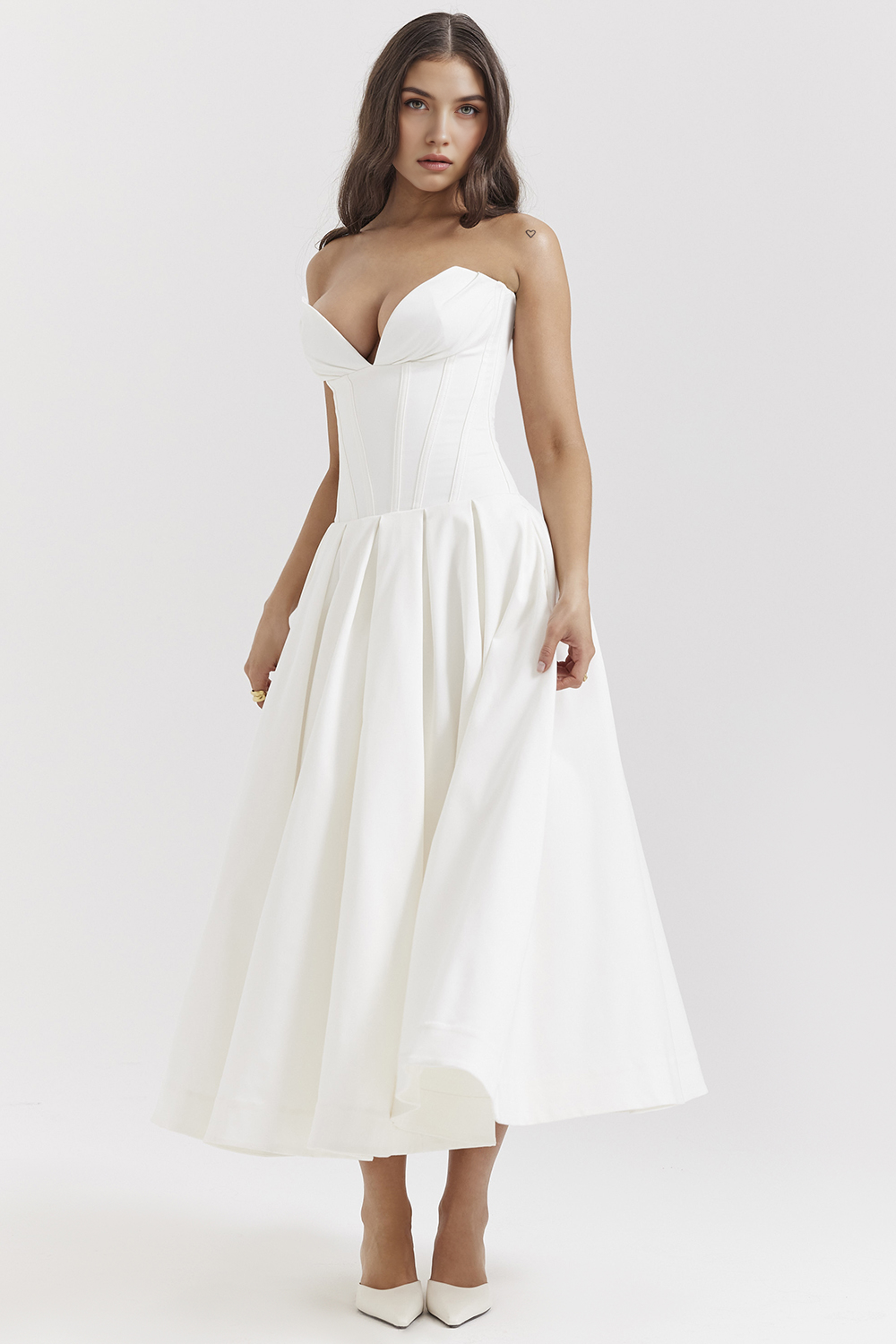 Straplez Midi Elbise