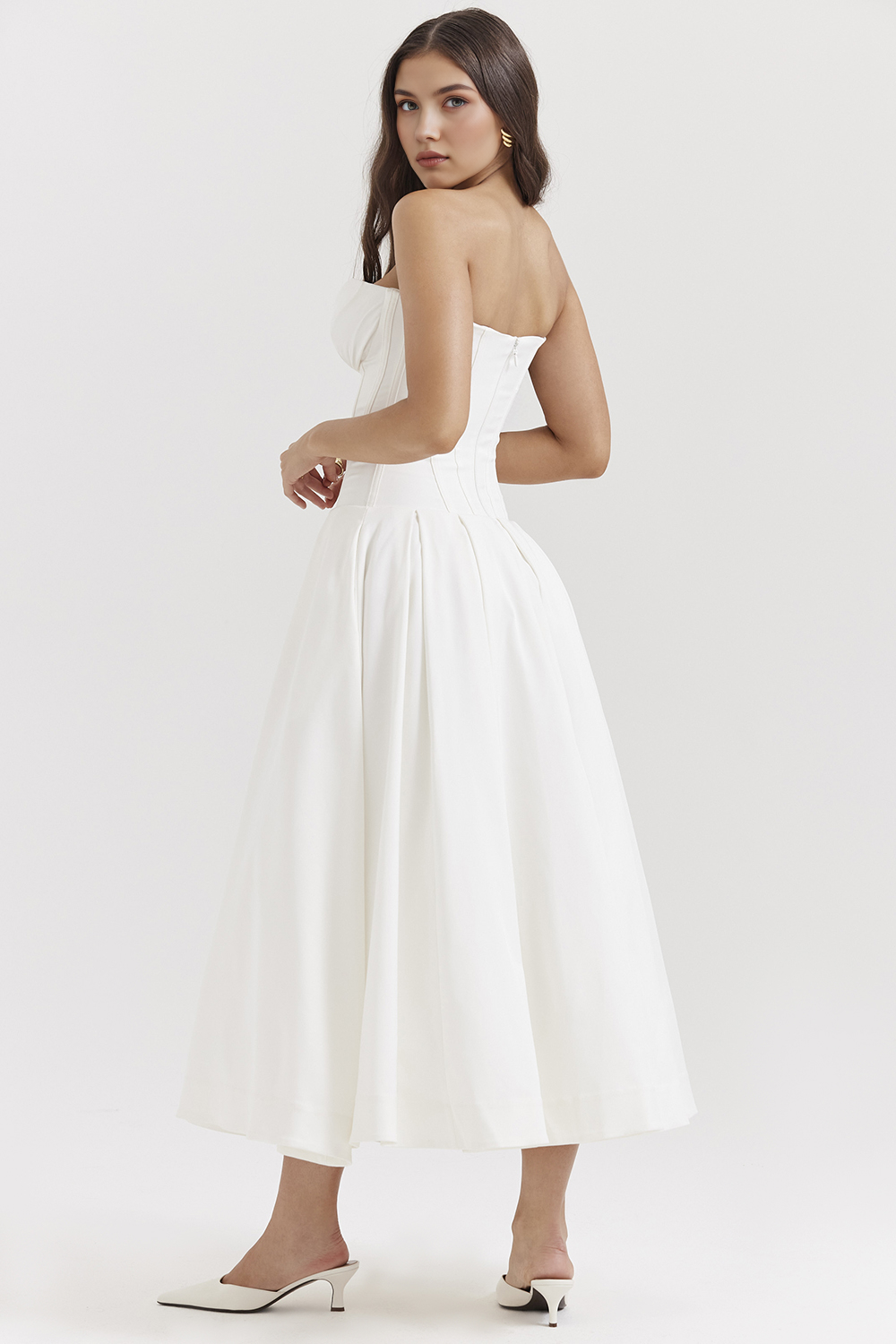 Straplez Midi Elbise