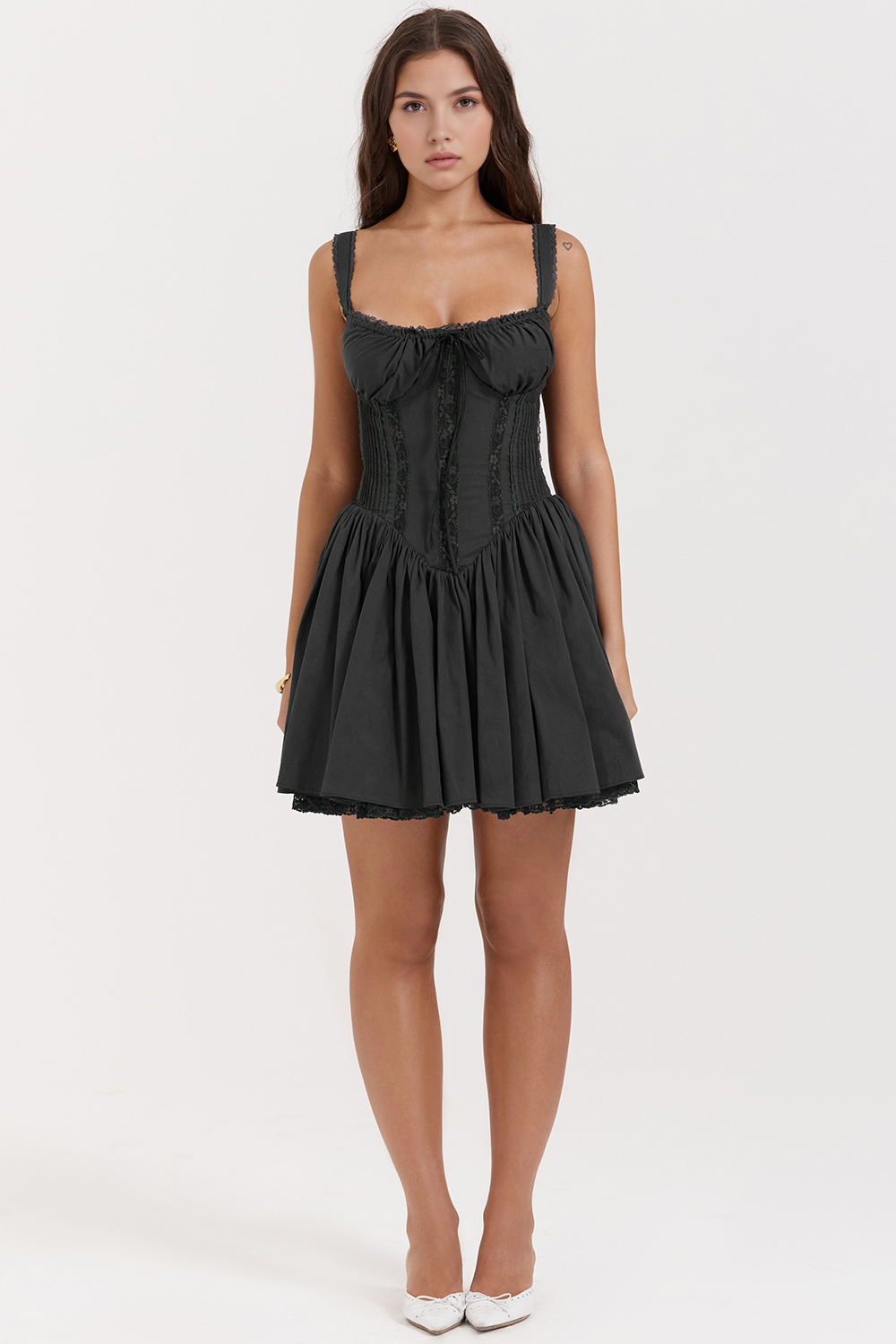 Noir Étoile Korse Detaylı Mini Elbise