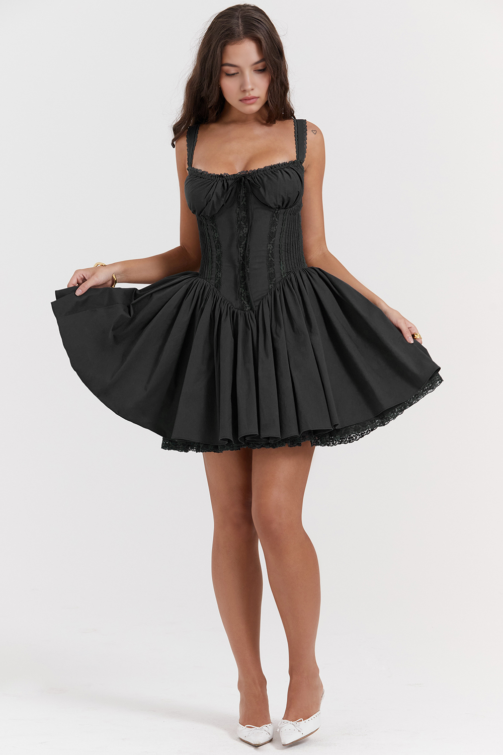 Noir Étoile Korse Detaylı Mini Elbise