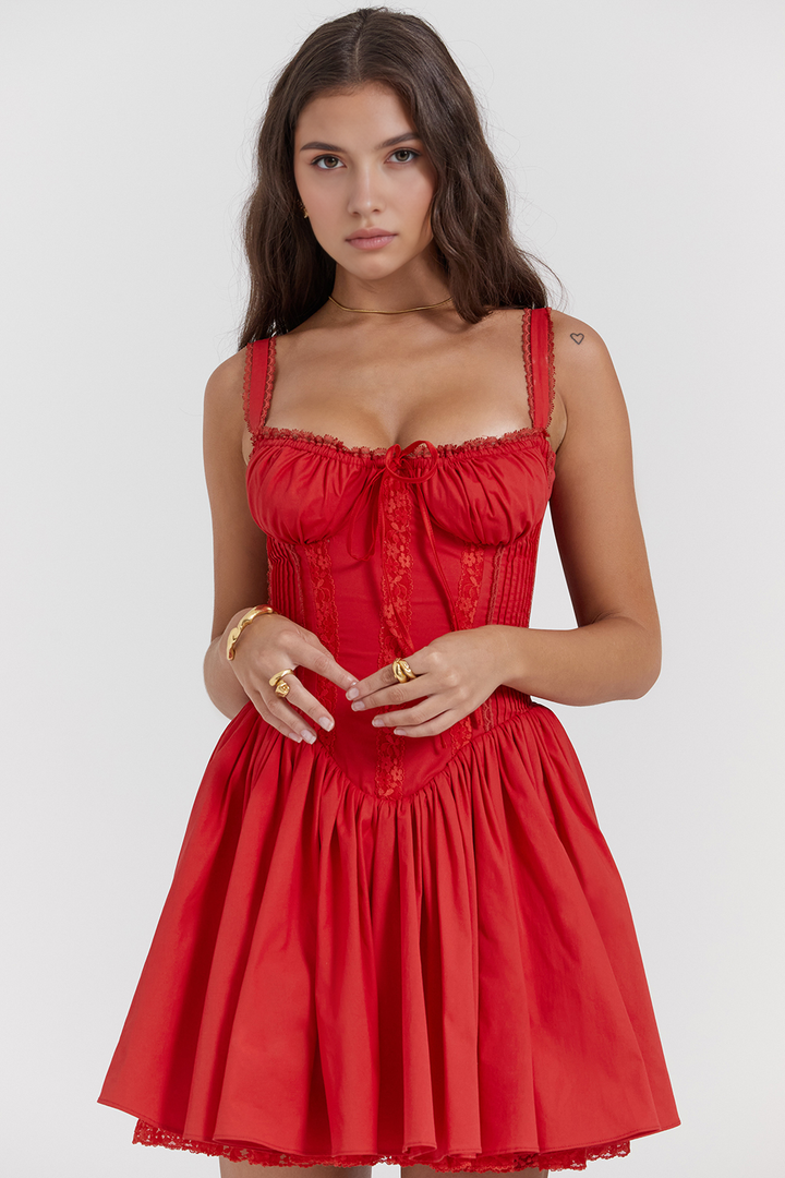 Rouge Romance Korse Formlu Dantel Detaylı Elbise