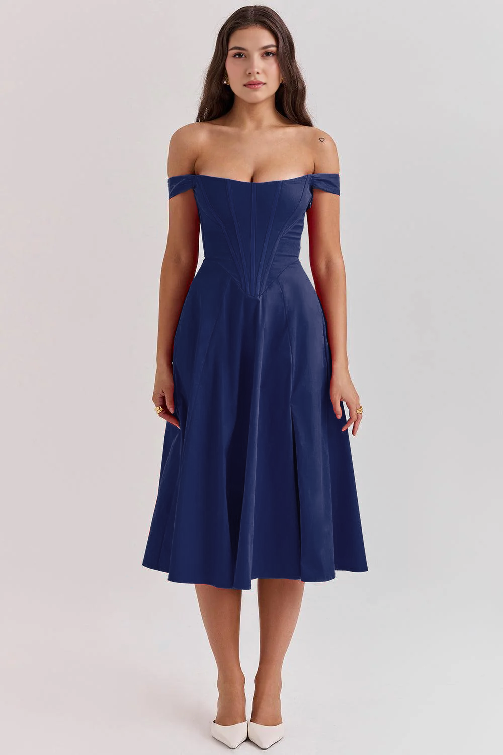 Straplez Midi Elbise