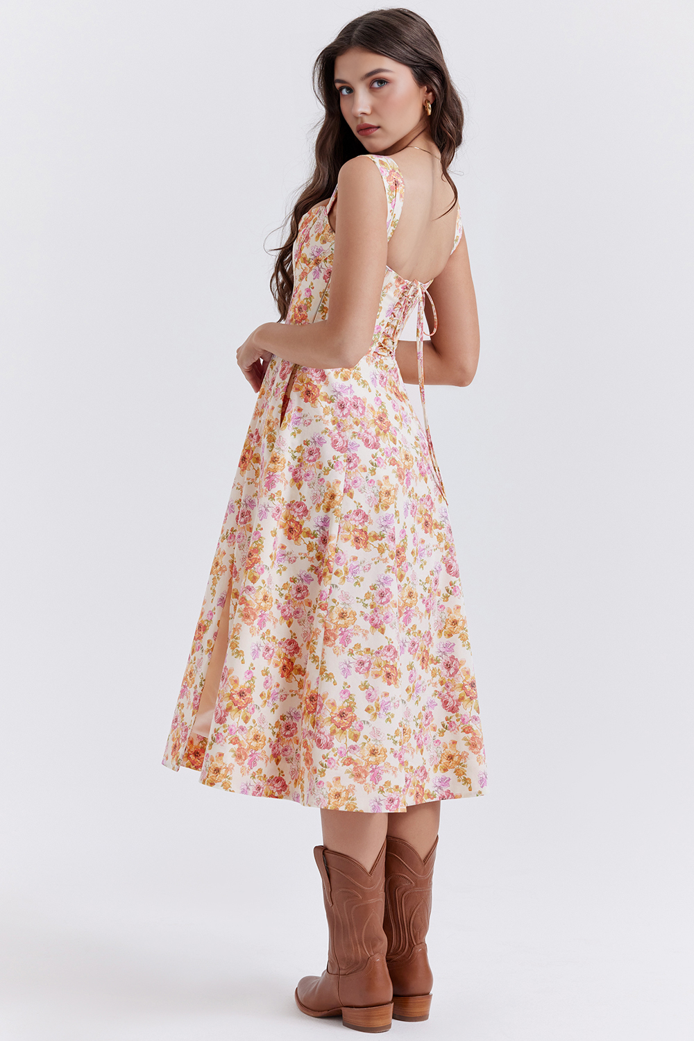 Straplez Midi Elbise