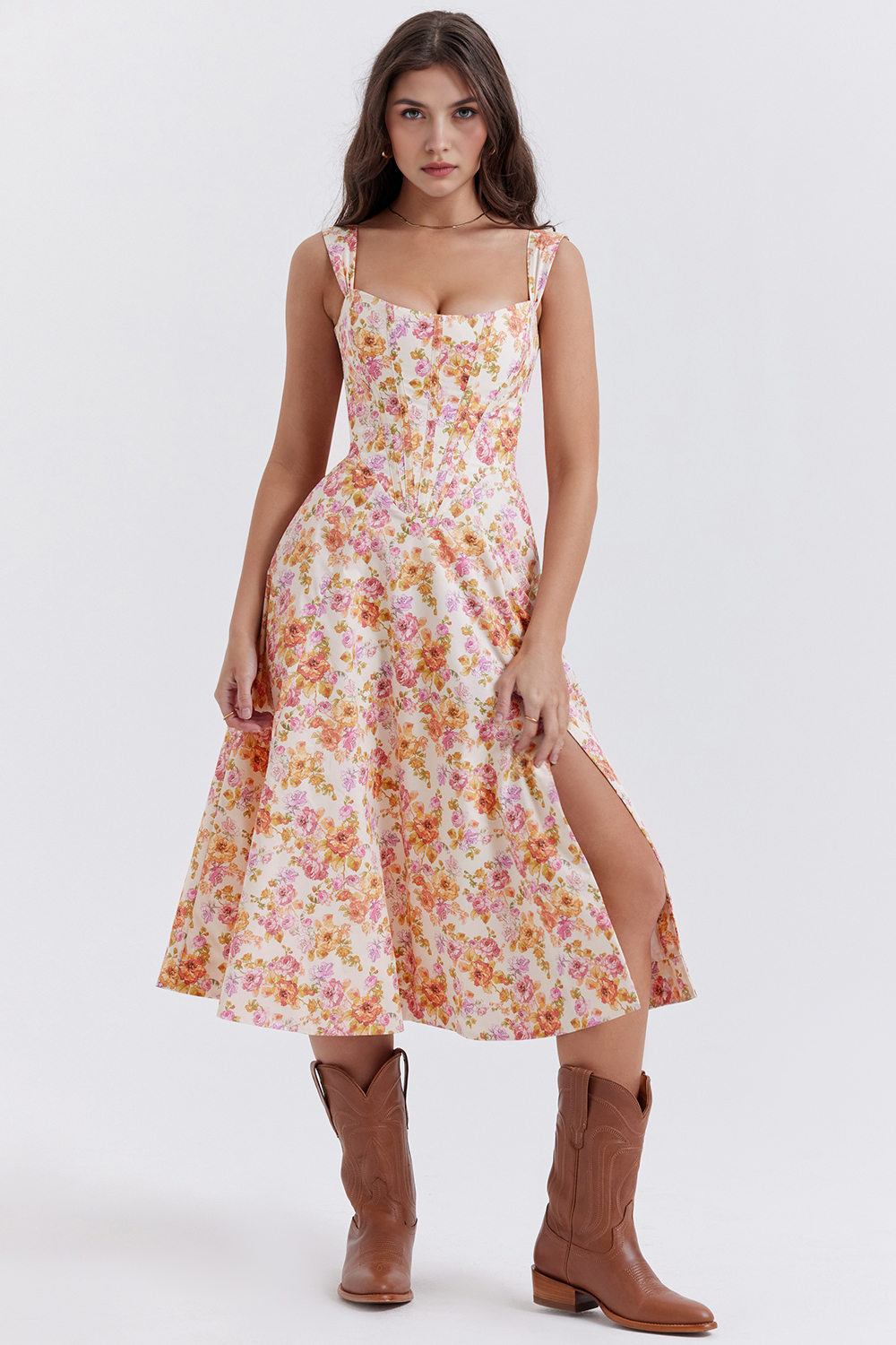 Straplez Midi Elbise