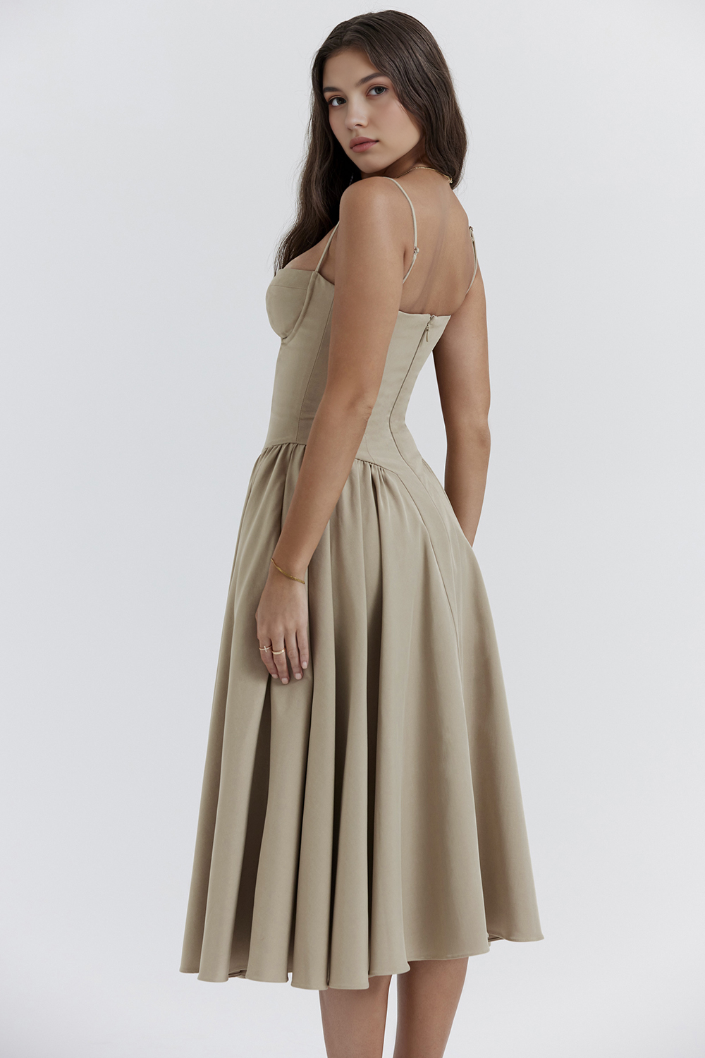 Straplez Midi Elbise
