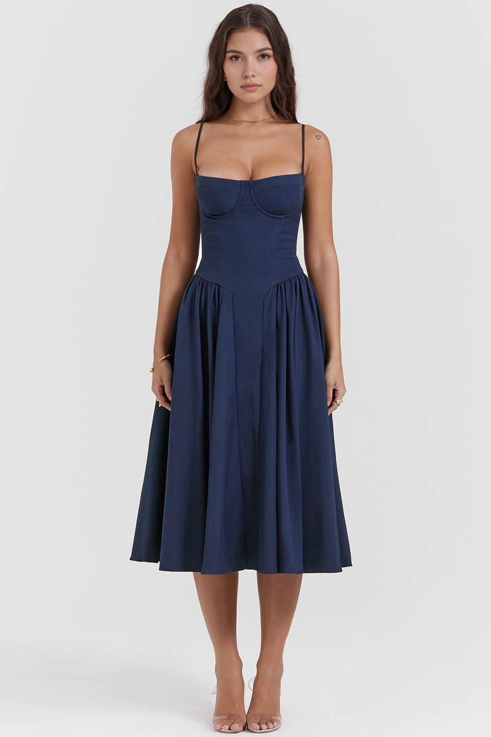 Straplez Midi Elbise