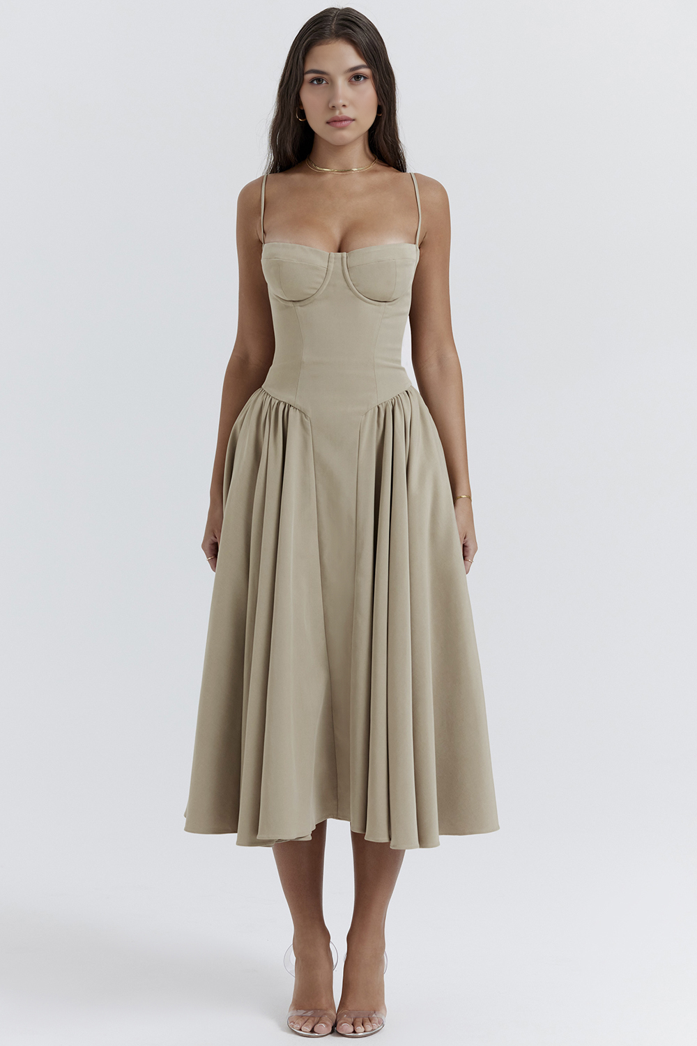 Straplez Midi Elbise