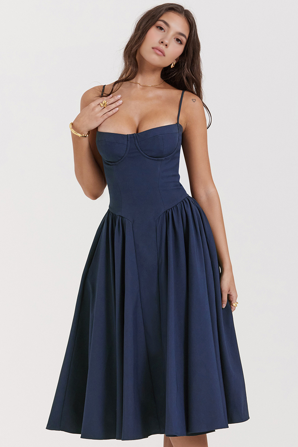 Straplez Midi Elbise