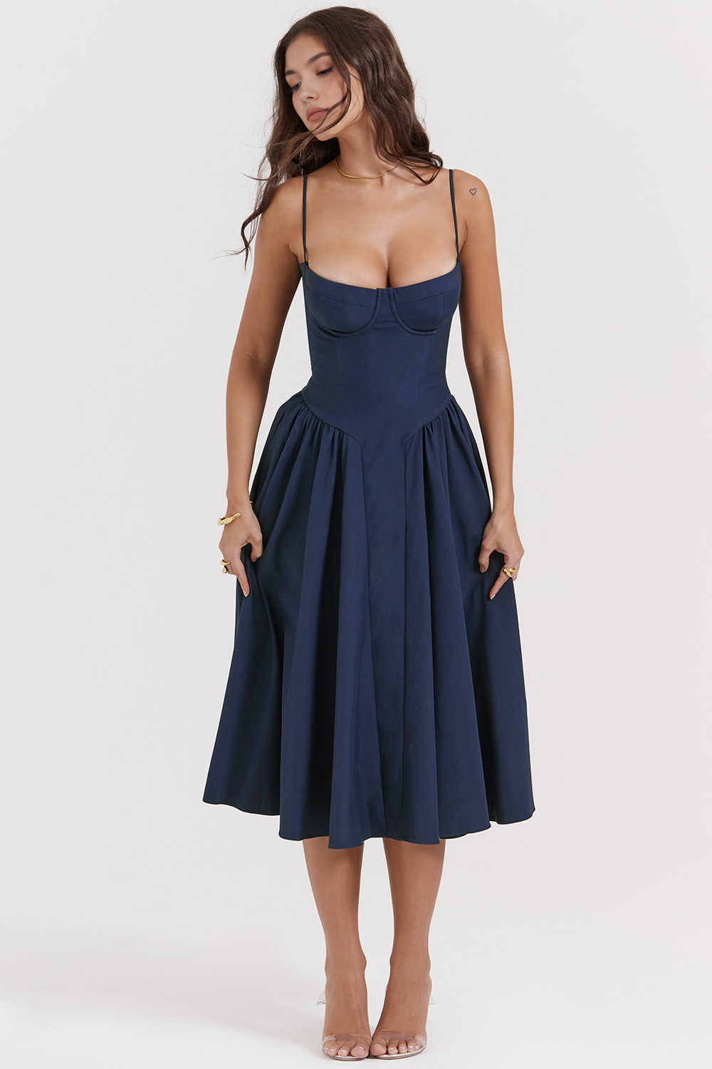 Straplez Midi Elbise