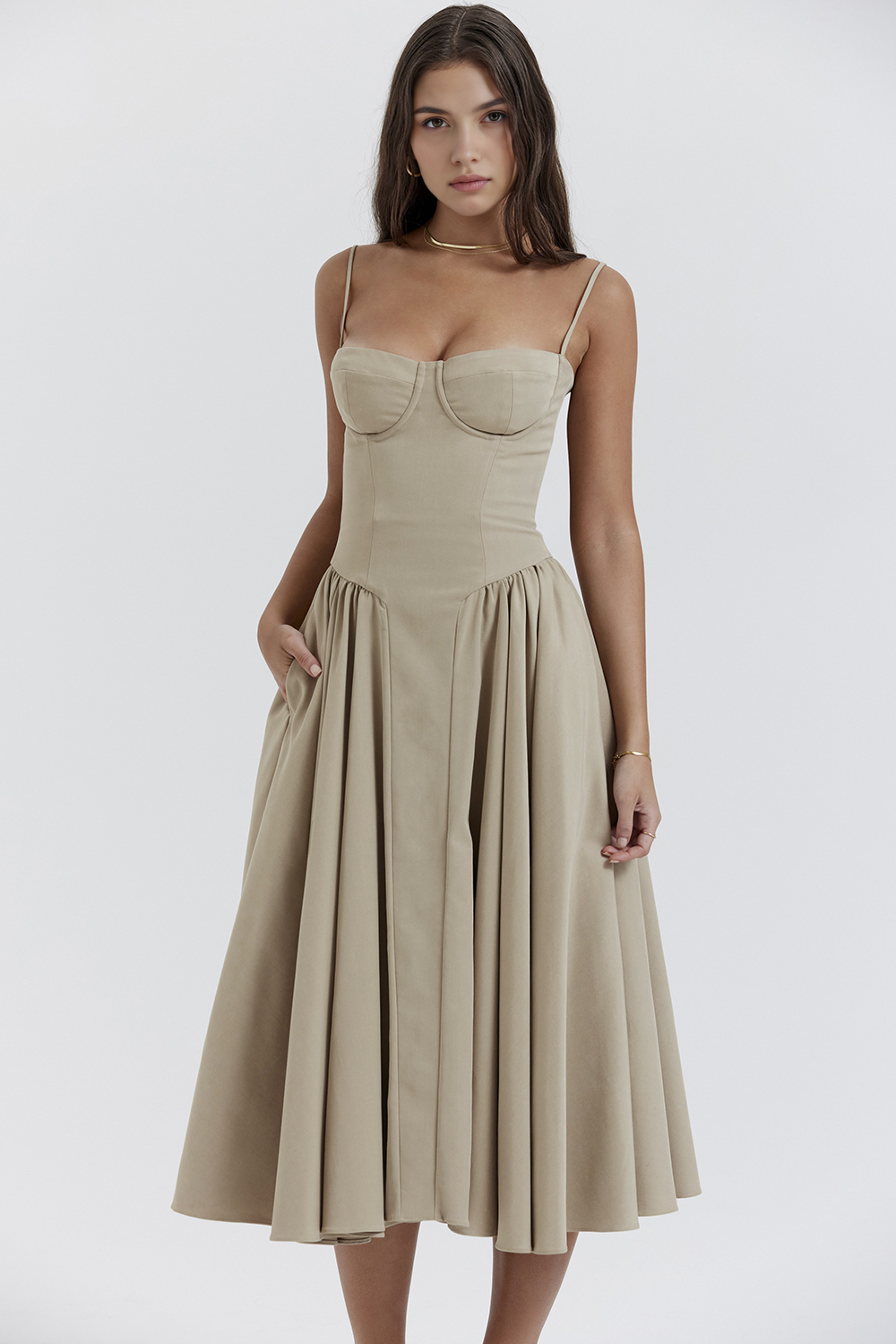 Straplez Midi Elbise