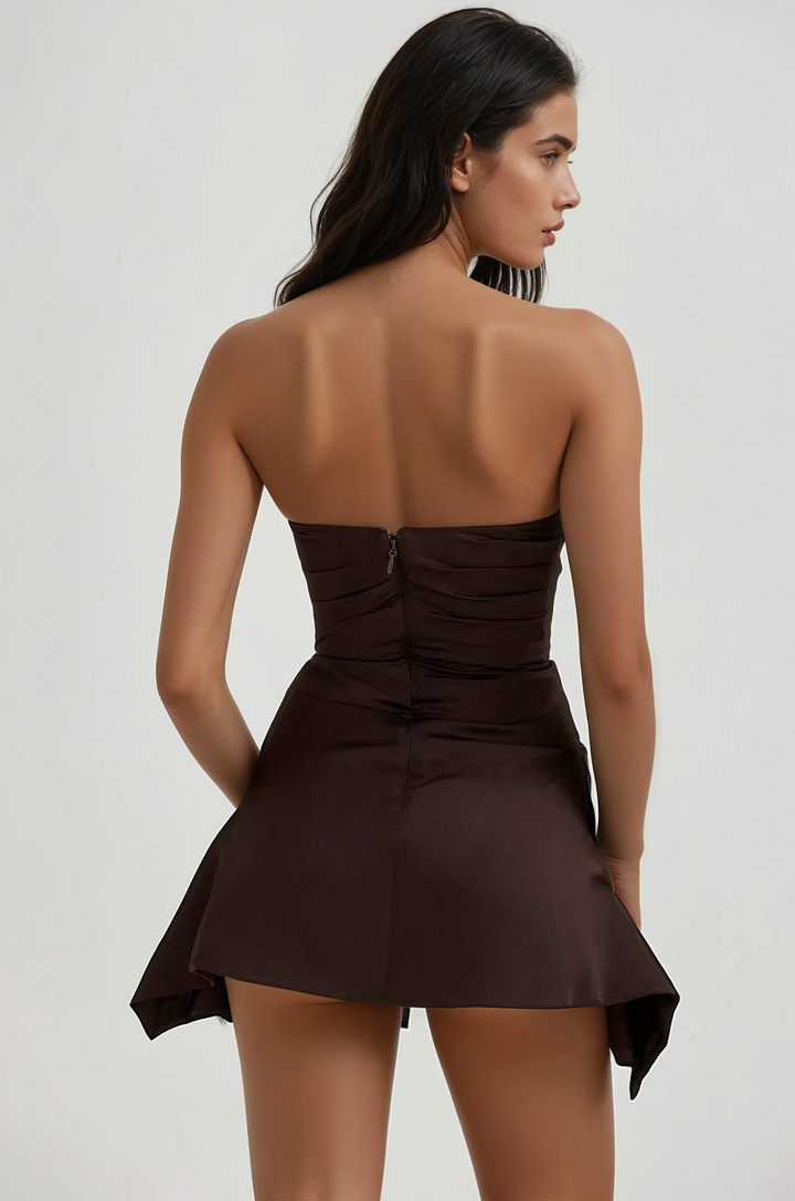 Chocolia Strapless Mini Elbise